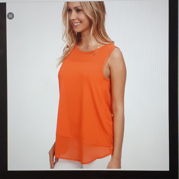 Orange Chiffon blouse S new - Picture 6 of 6
